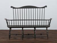 A Volute Carved Comb-Back Windsor Bench