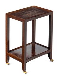 A Python-Veneered Side Table Attributed to Karl Springer