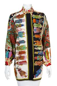 A Gianni Versace Silk Print Shirt, Size 44.