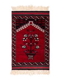 Four Turkish Wool Mats and a Baluch Design Wool Mat