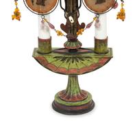 A Pair of Tole Peinte Two-Light Candelabra