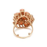 CORAL AND DIAMOND RING