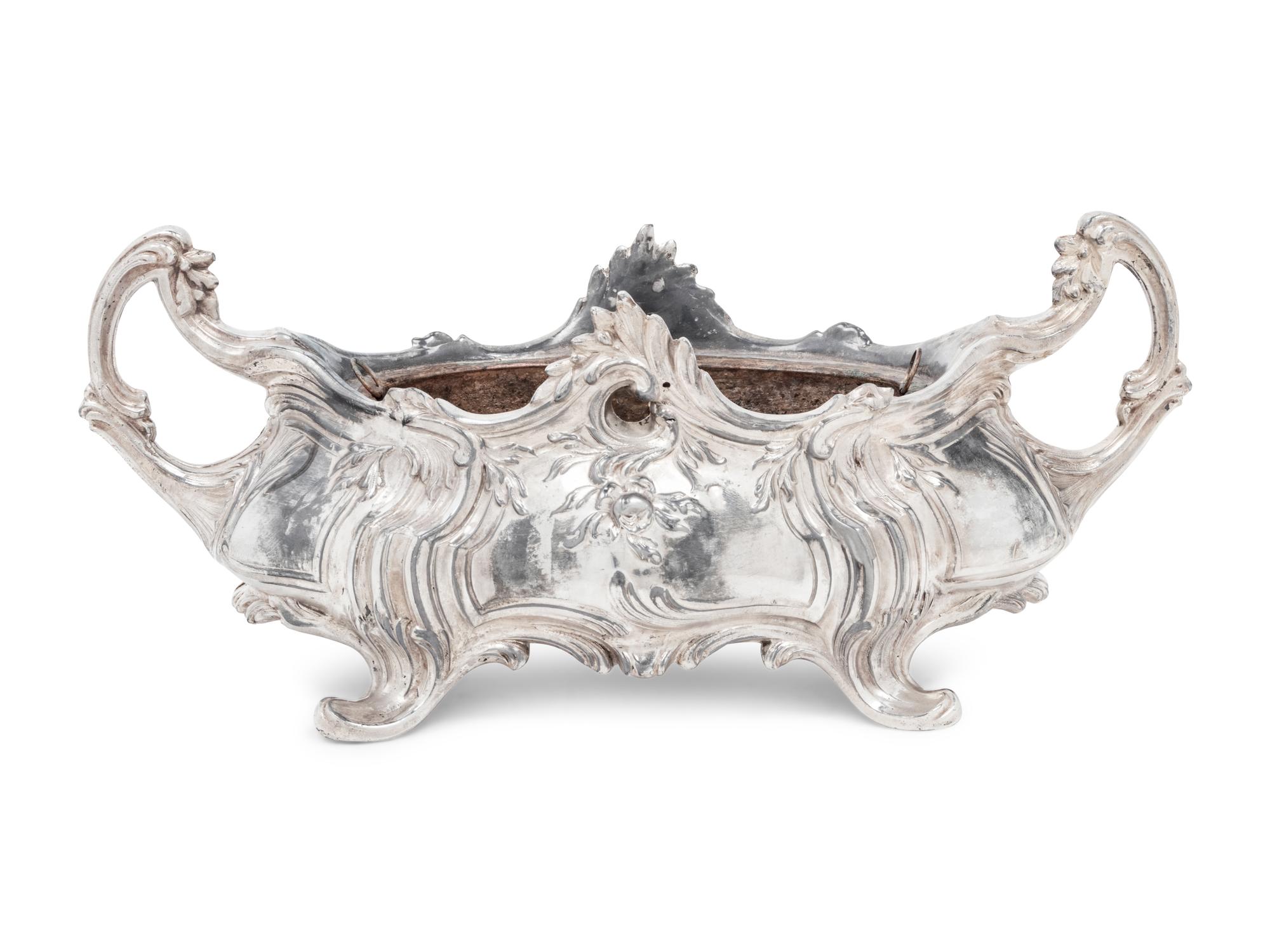 A Silvered Bronze Jardinière