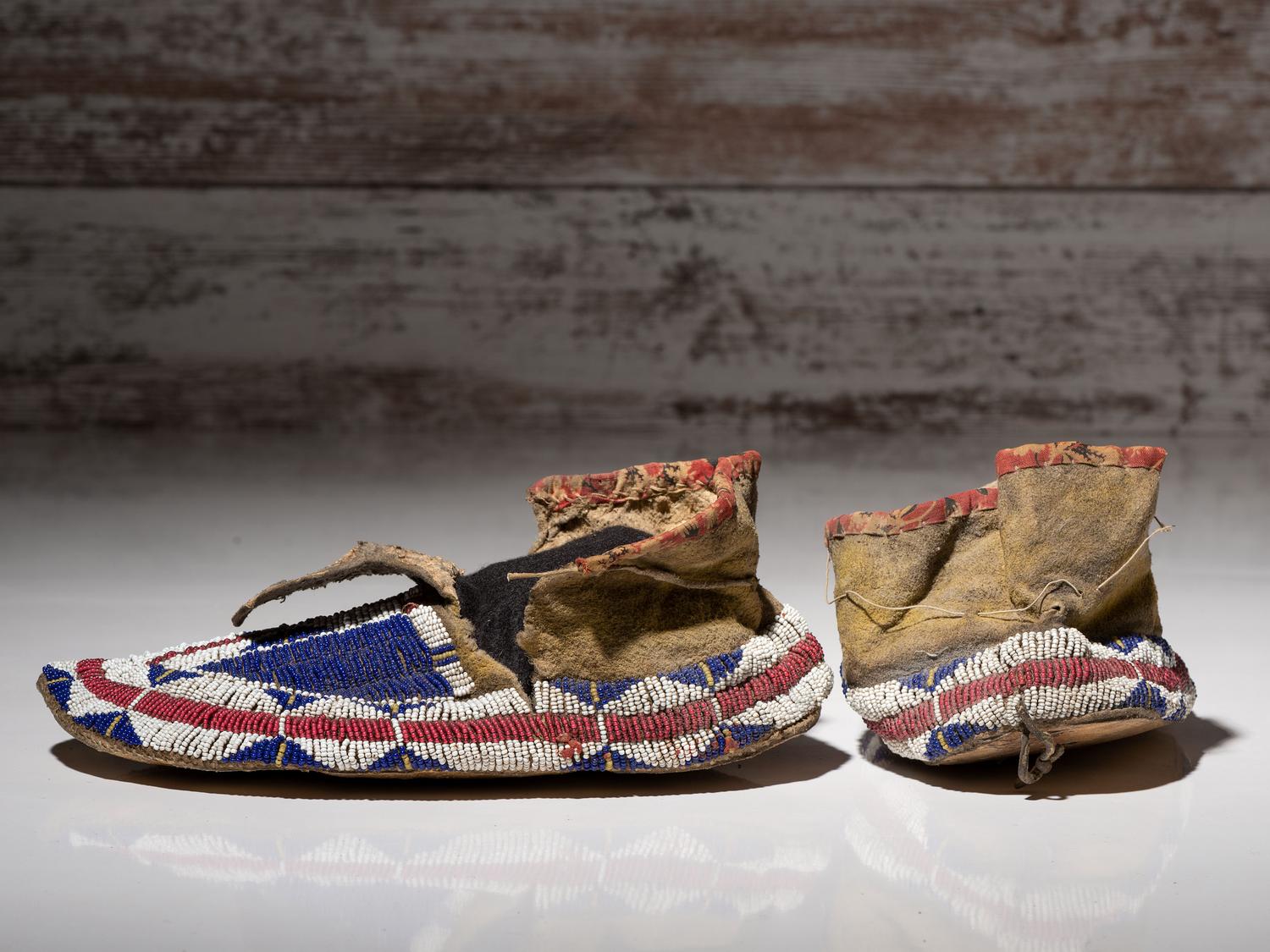 Sioux Beaded Hide Moccasins