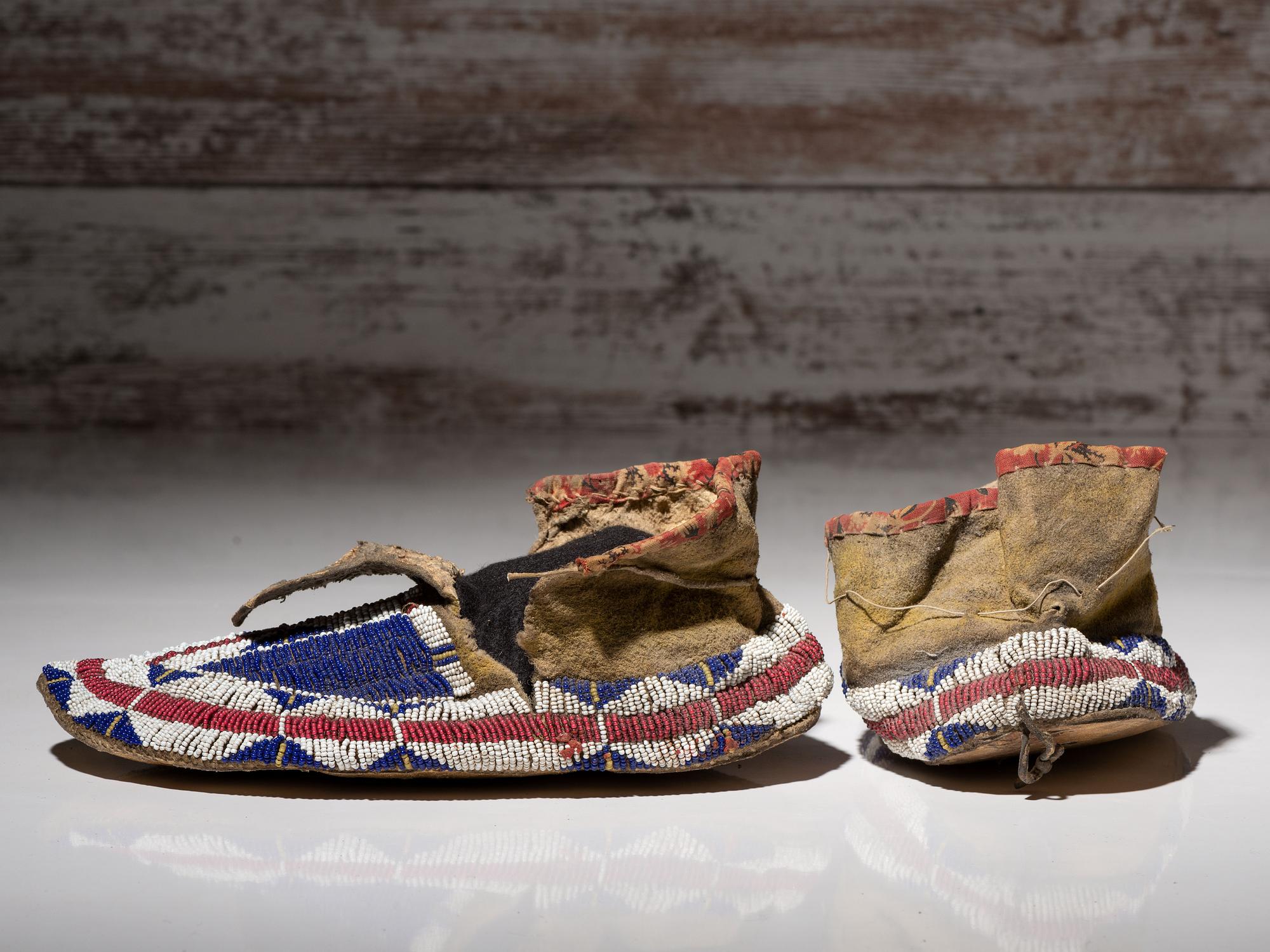 Sioux Beaded Hide Moccasins