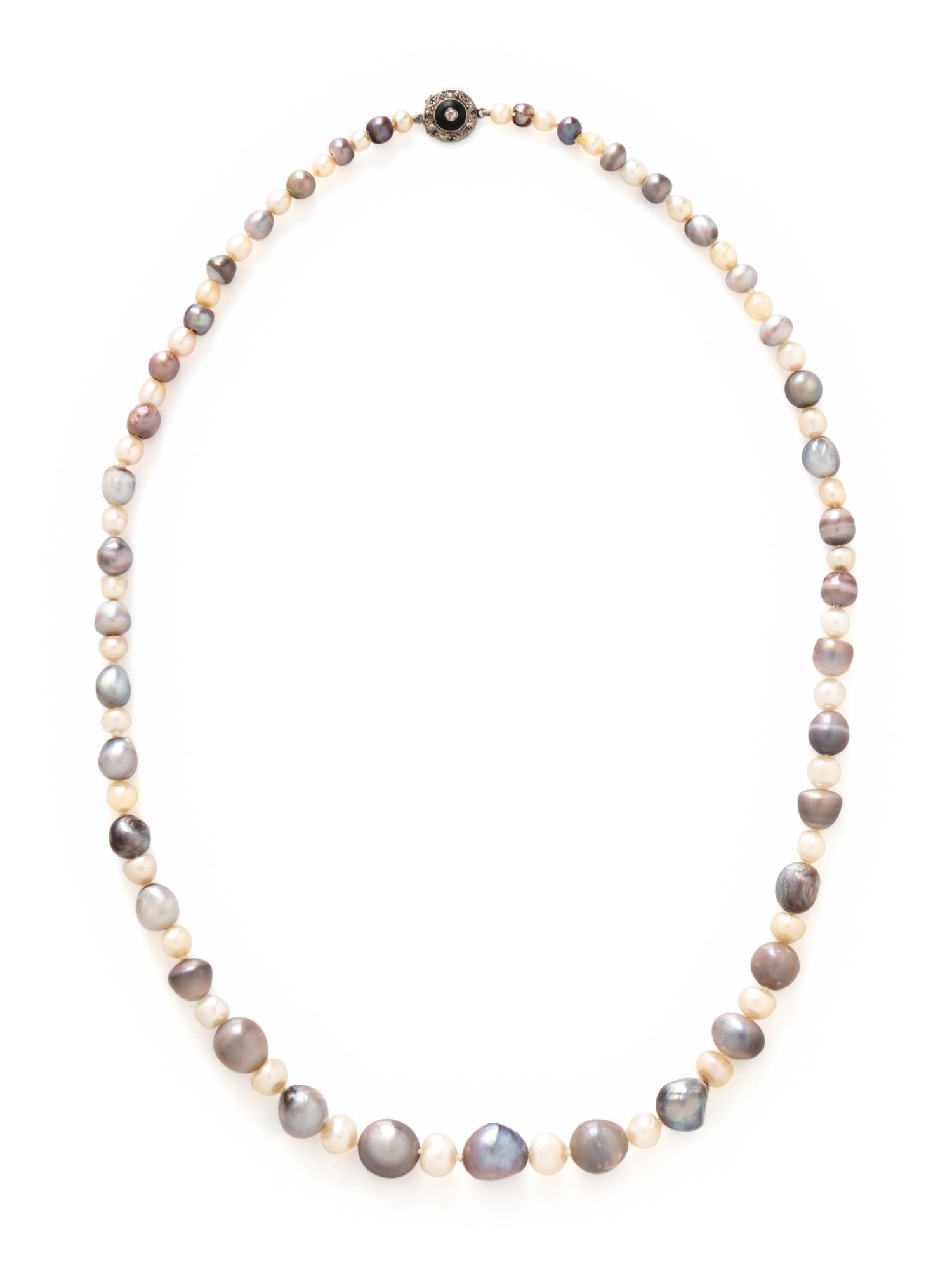 MULTICOLORED NATURAL AND CULTURED PEARL NECKLACE