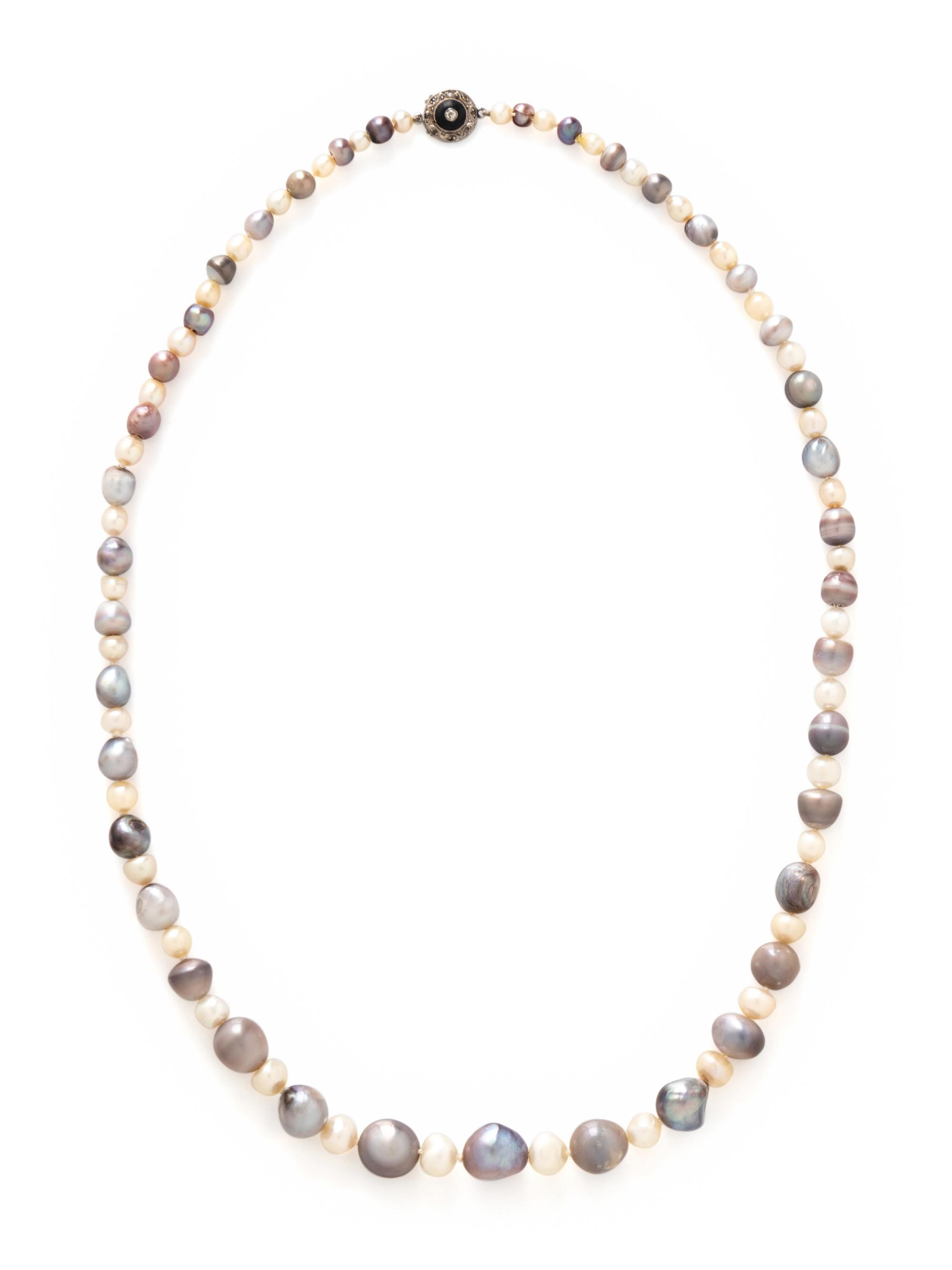 MULTICOLORED NATURAL AND CULTURED PEARL NECKLACE