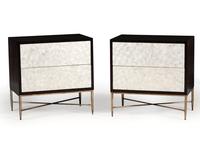 A Pair of Bernhardt Mother of Pearl Veneered Side Tables