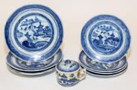 A Group of Nine Chinese Export Porcelain Articles Diameter of largest 7 1/4 inches. — 19TH CENTURY