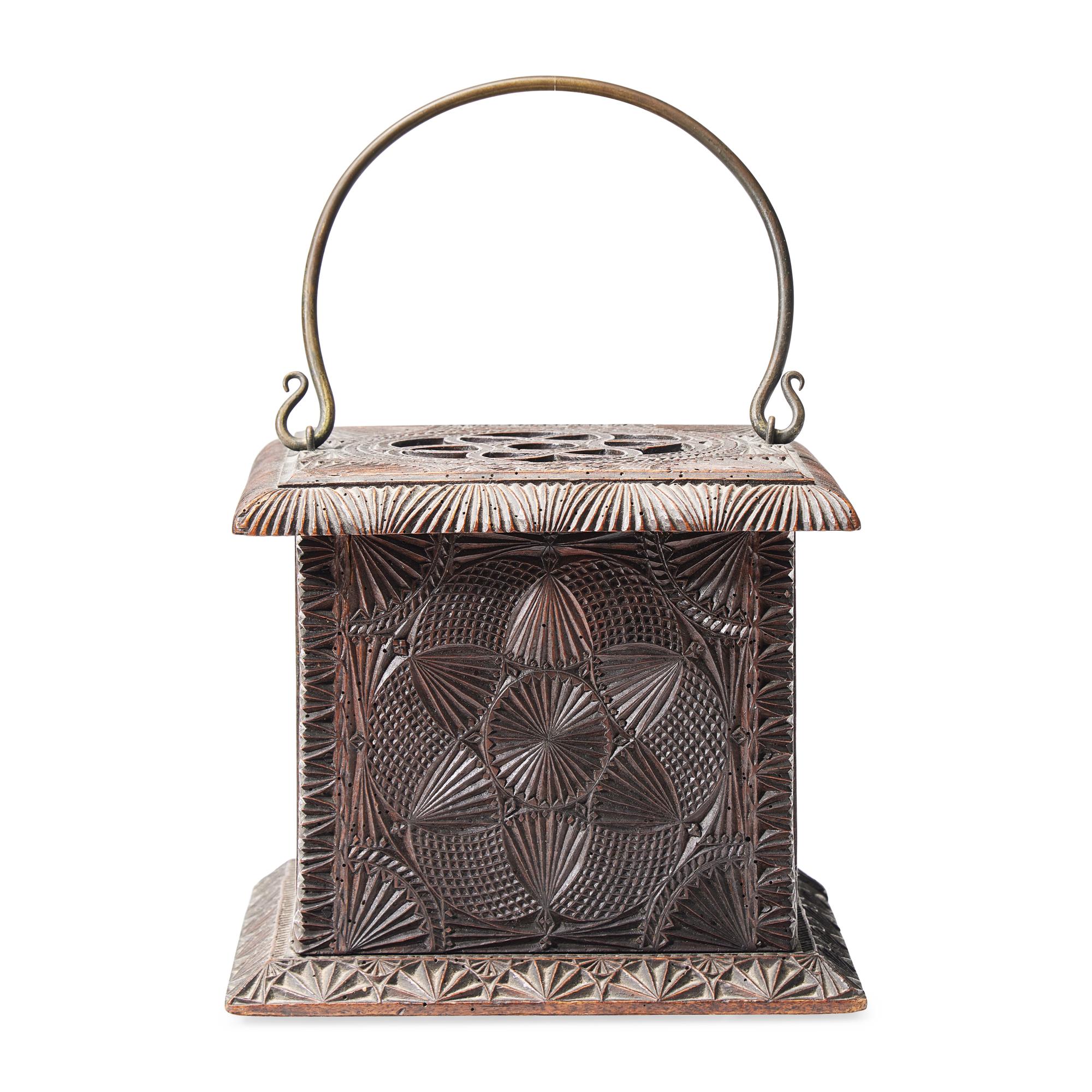 A Fine Dutch Chip-Carved Foot Warmer