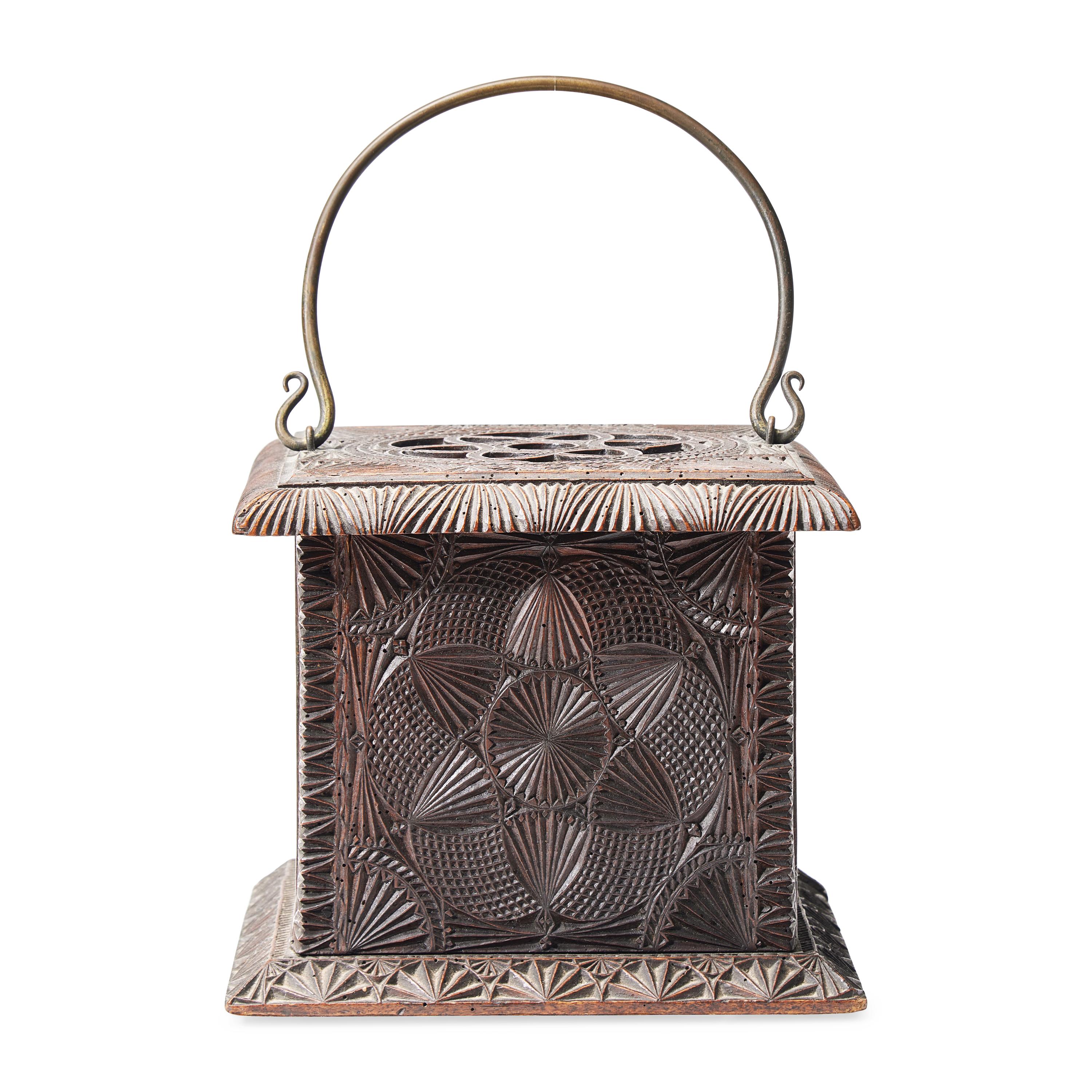 A Fine Dutch Chip-Carved Foot Warmer