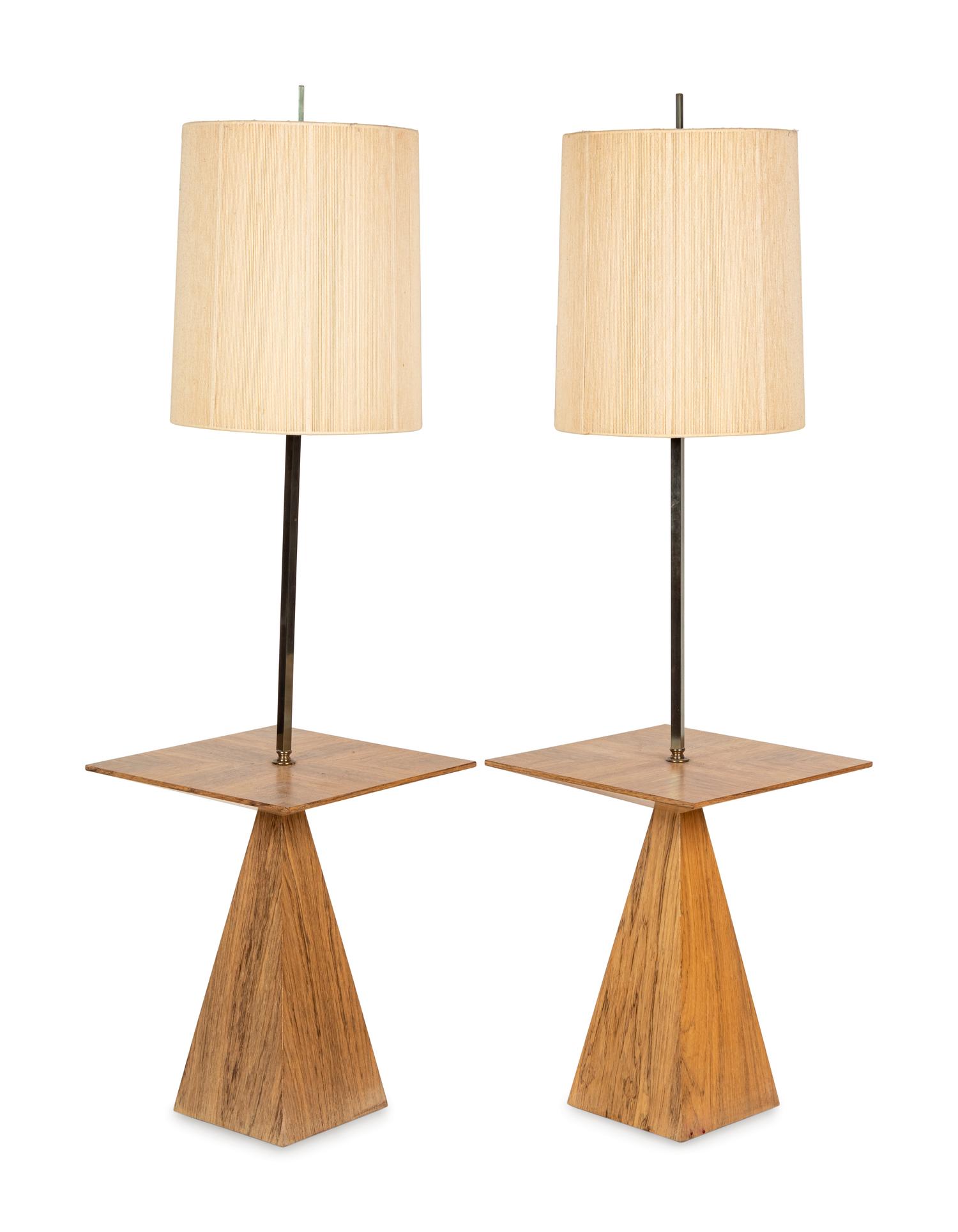 Floor Lamp with Integrated Table, Hansen, USA