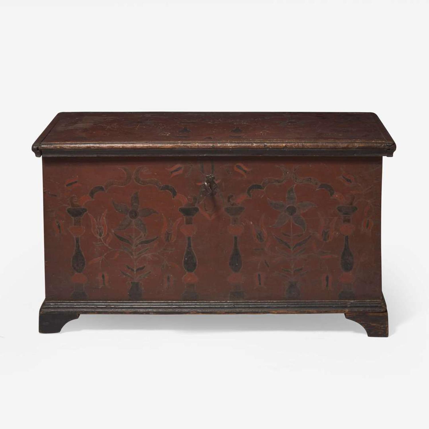 A painted and decorated blanket chest; Berks County, PA, late 18th century