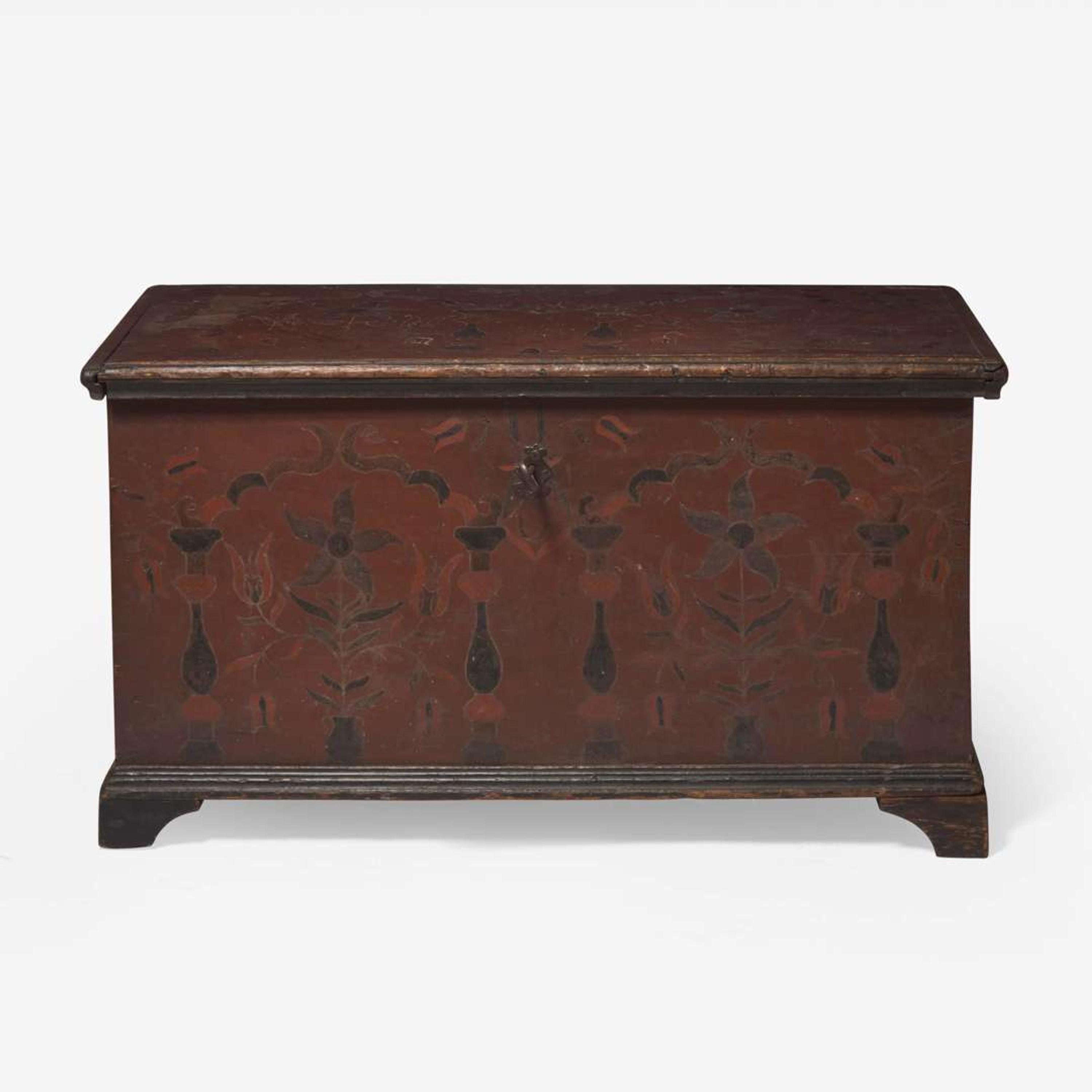 A painted and decorated blanket chest; Berks County, PA, late 18th century