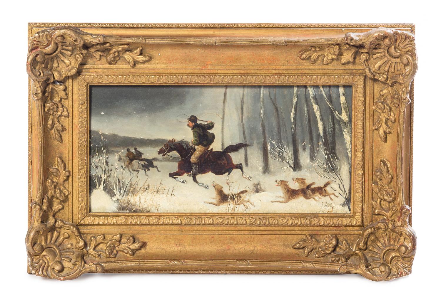 Artist Unknown, (Continental, 19th Century), Untitled (Winter Hunting Party)