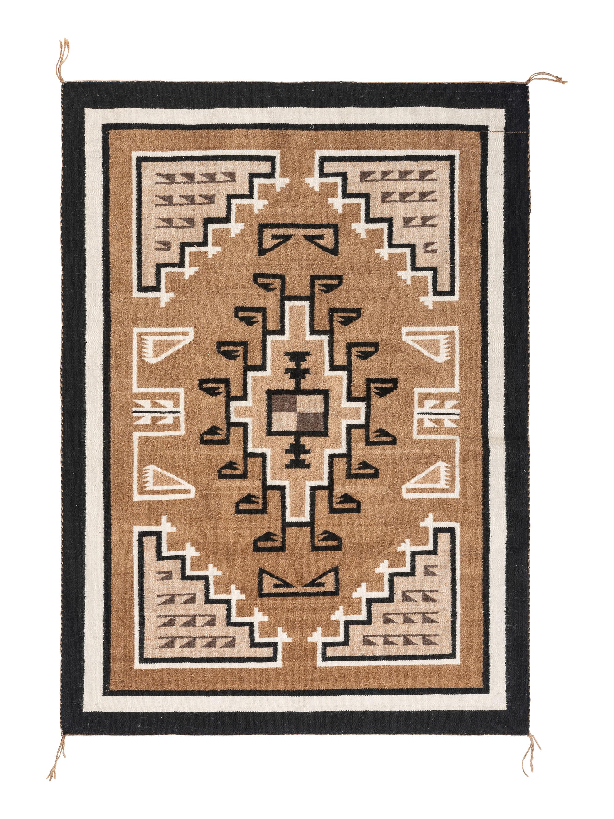 Navajo Two Grey Hills Pattern Weaving / Rug