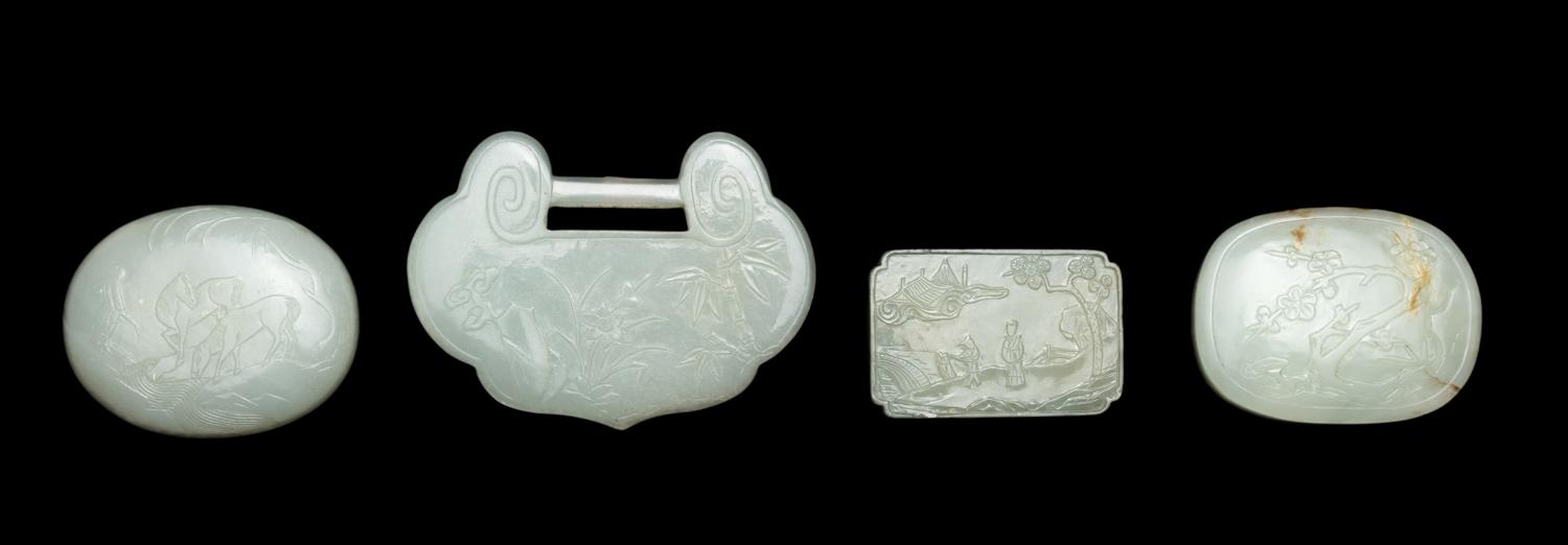 Four Chinese White Jade Carvings