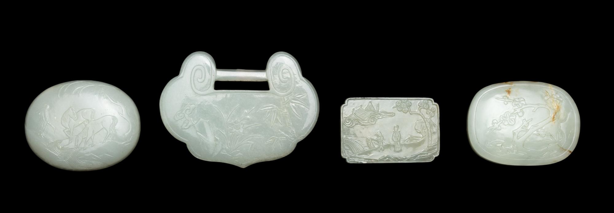 Four Chinese White Jade Carvings