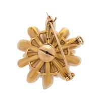 DIAMOND AND FRESHWATER BAROQUE PEARL FLOWER PENDANT/BROOCH