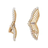 YELLOW GOLD, CULTURED PEARL AND DIAMOND SET