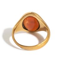 A Neoclassical Gold and Carnelian Finger Ring with the Bust of a Deity — Hallmarks stamped on the inside