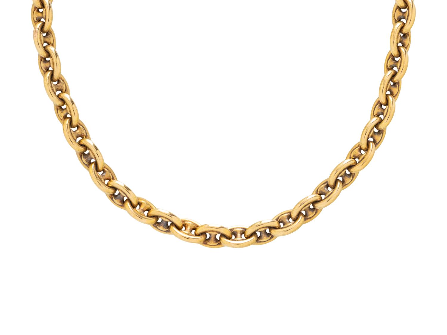 YELLOW GOLD MARINER LINK NECKLACE