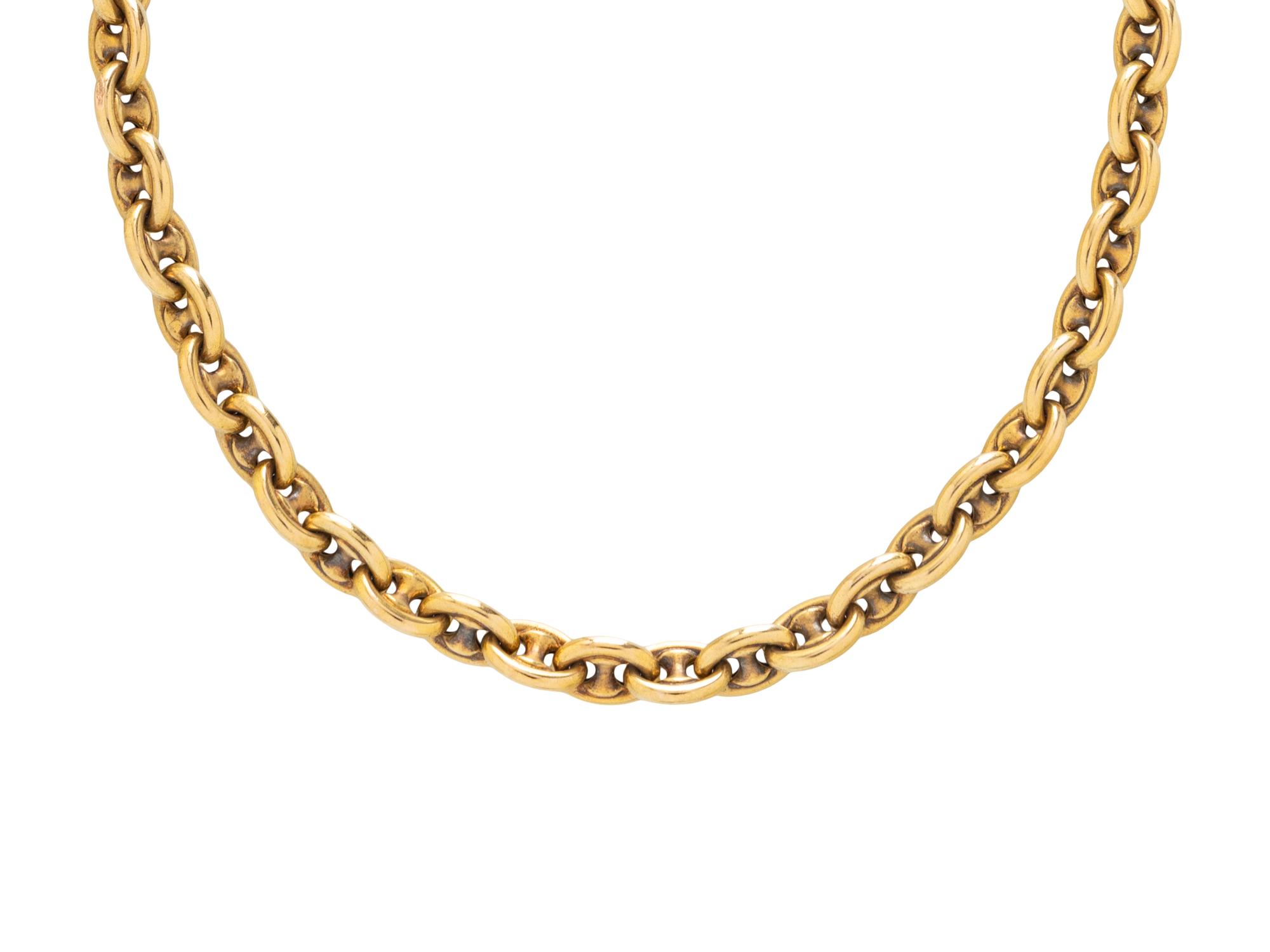 YELLOW GOLD MARINER LINK NECKLACE