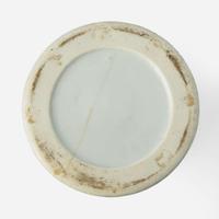 An unusual Chinese famille rose "Lotus and Crane" brush pot with poem 粉彩蓮鶴詩文筆筒