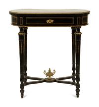 A Napoleon III Pewter and Brass Inlaid Ebonized Dressing Table — CIRCA 1870