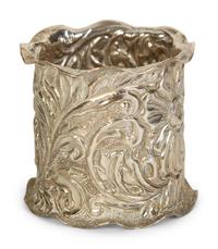 Twelve American Repoussé Silver Napkin Rings