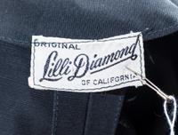 A Lilli Diamond Black Silk Dress and Coat Ensemble, No size.