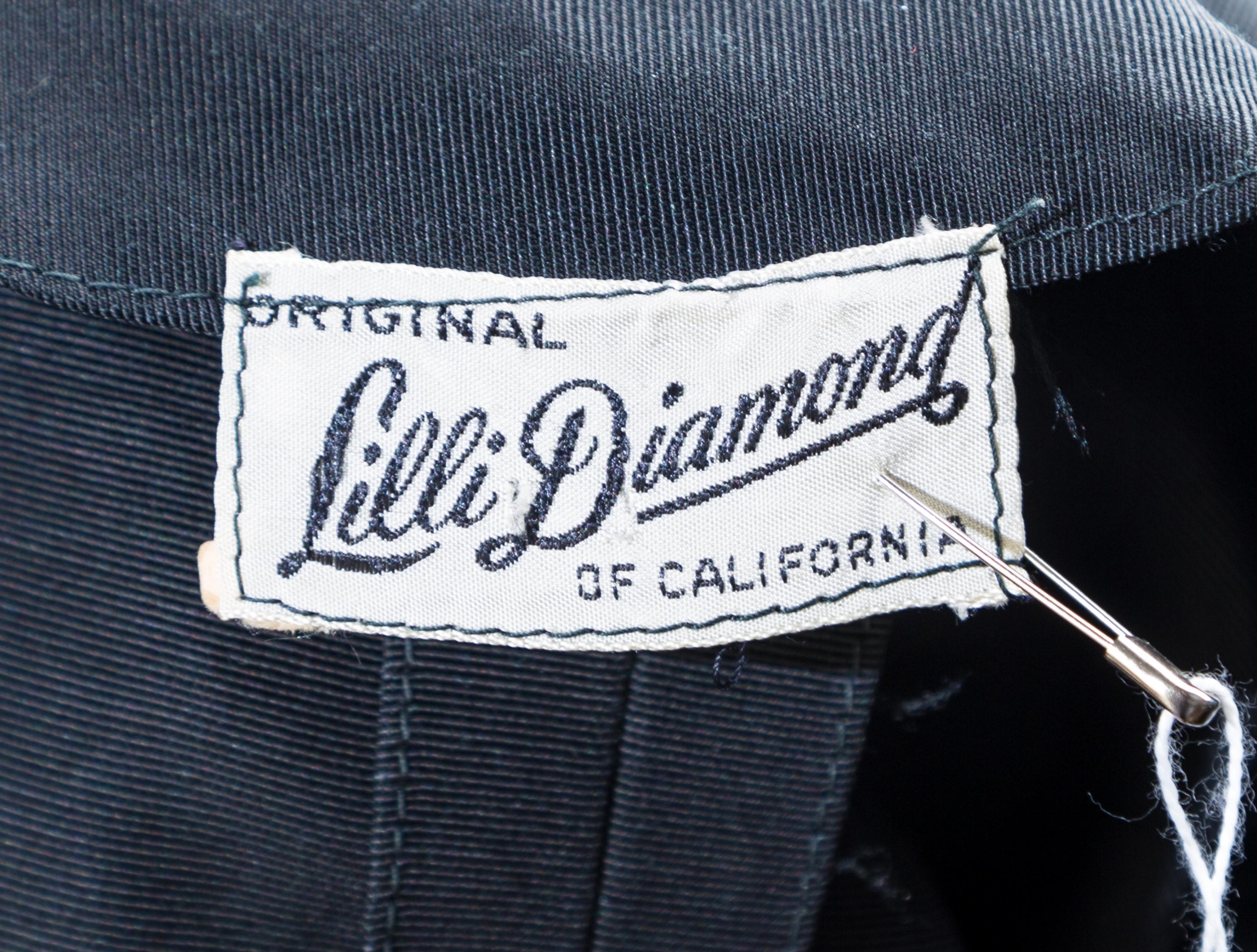 A Lilli Diamond Black Silk Dress and Coat Ensemble, No size.
