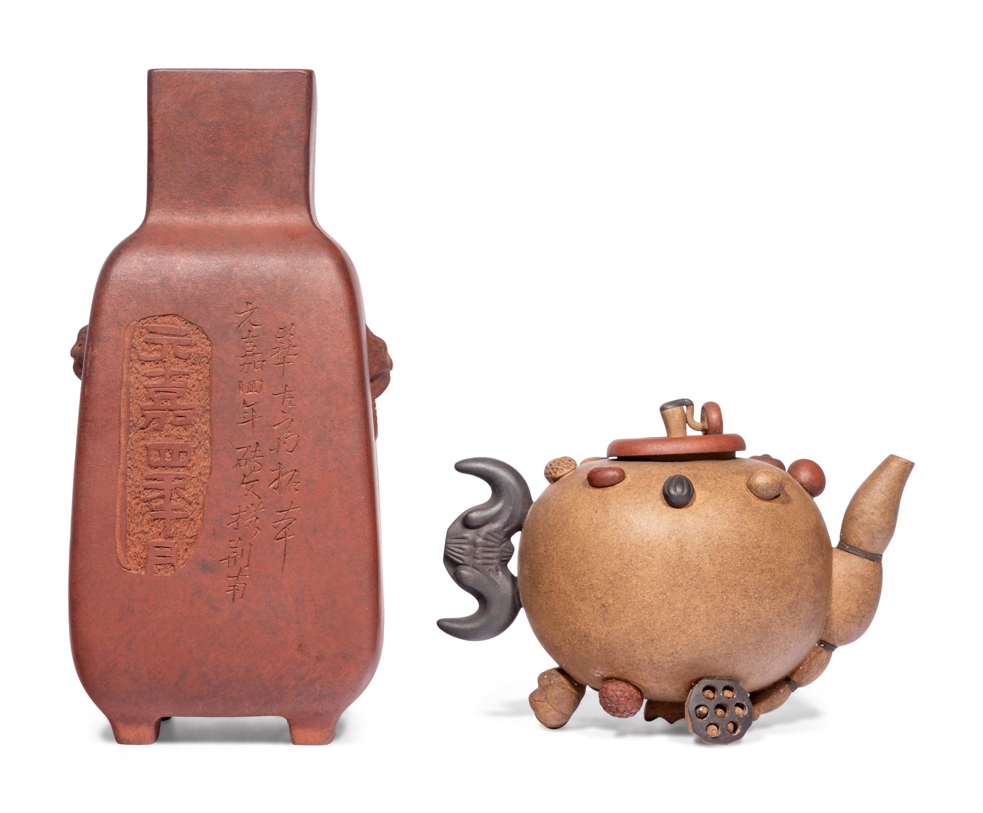 Two Yixing Zisha Pottery Wares