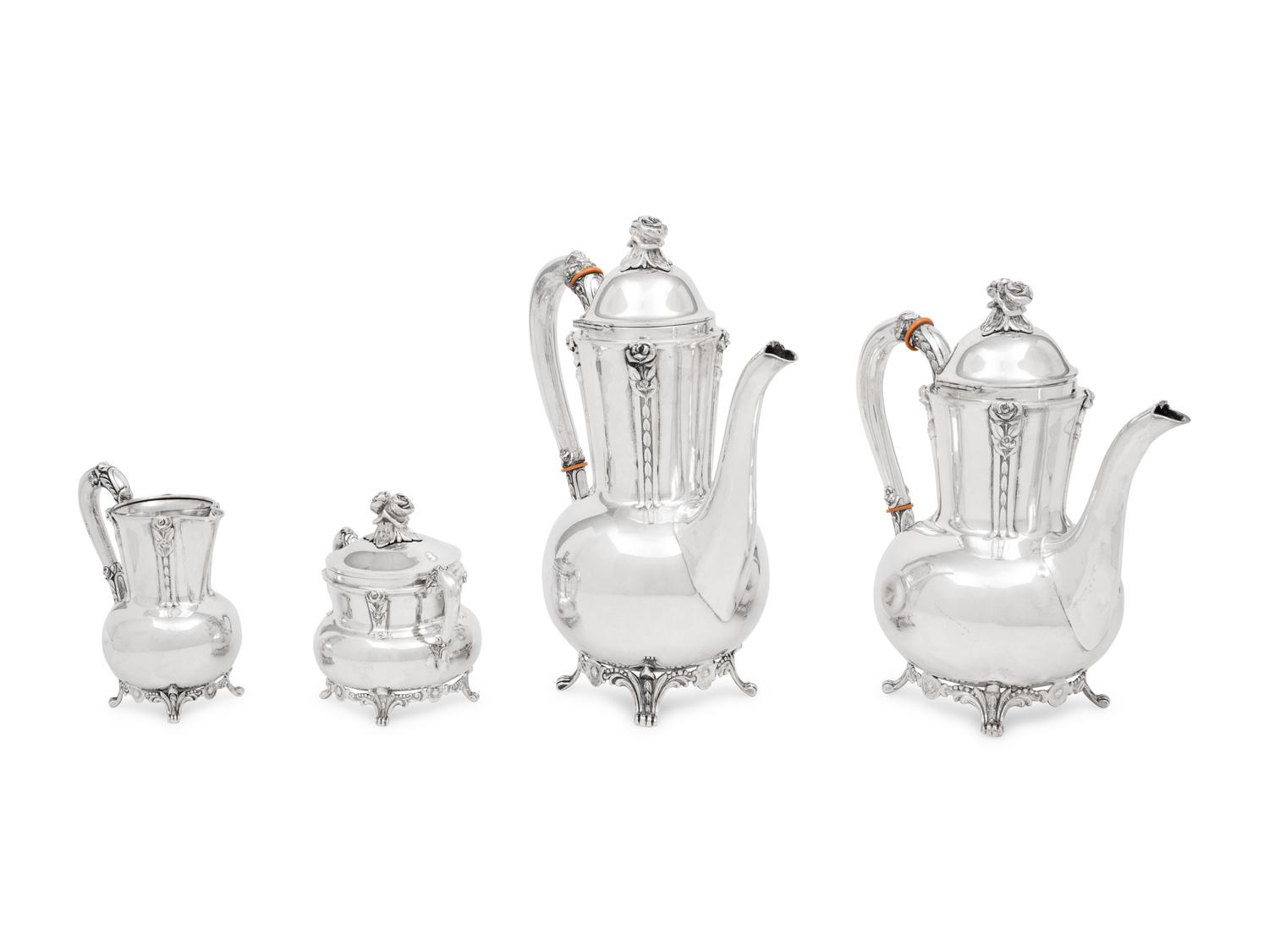 A German Silver Four-Piece Tea and Coffee Service
