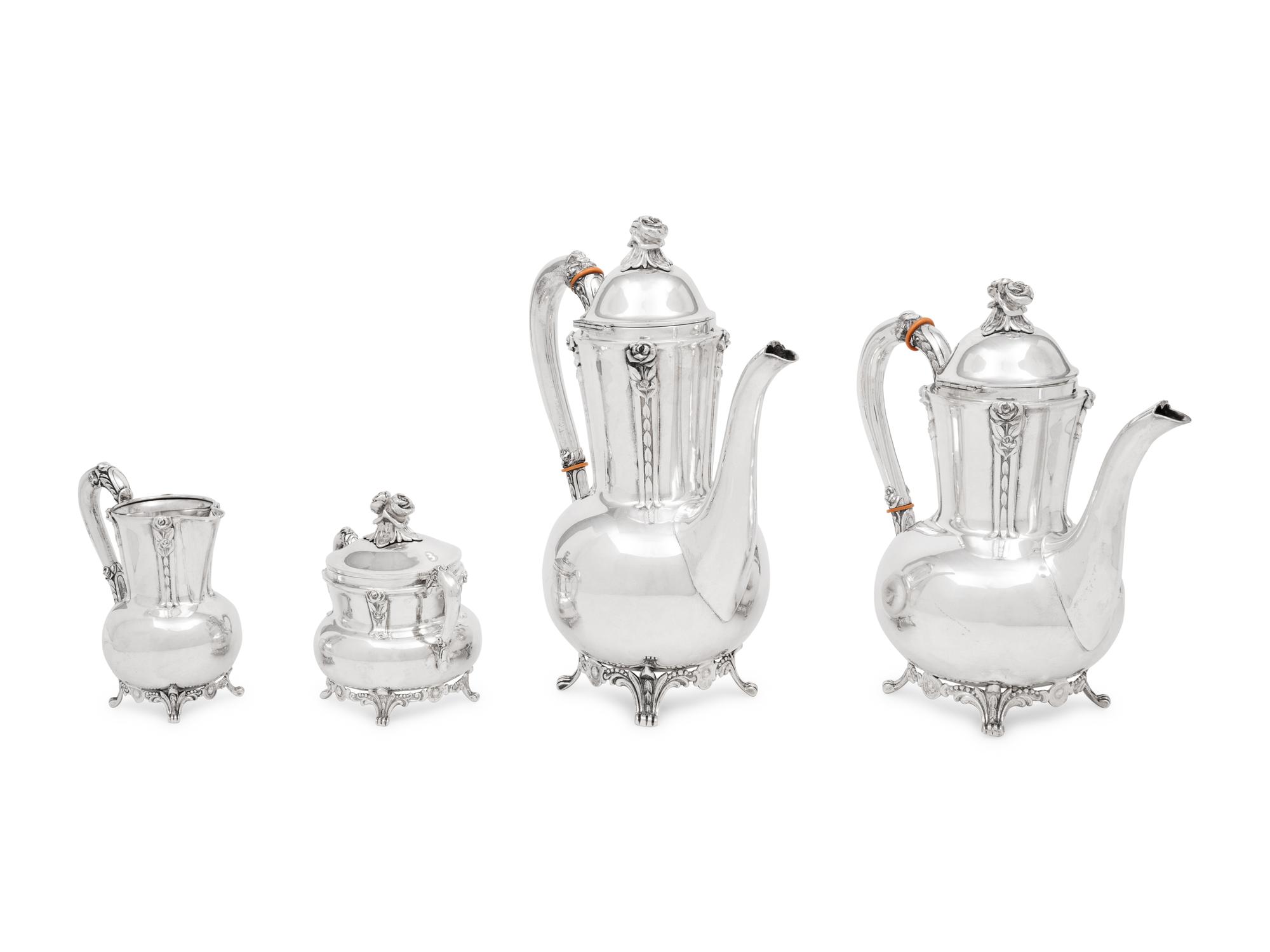 A German Silver Four-Piece Tea and Coffee Service