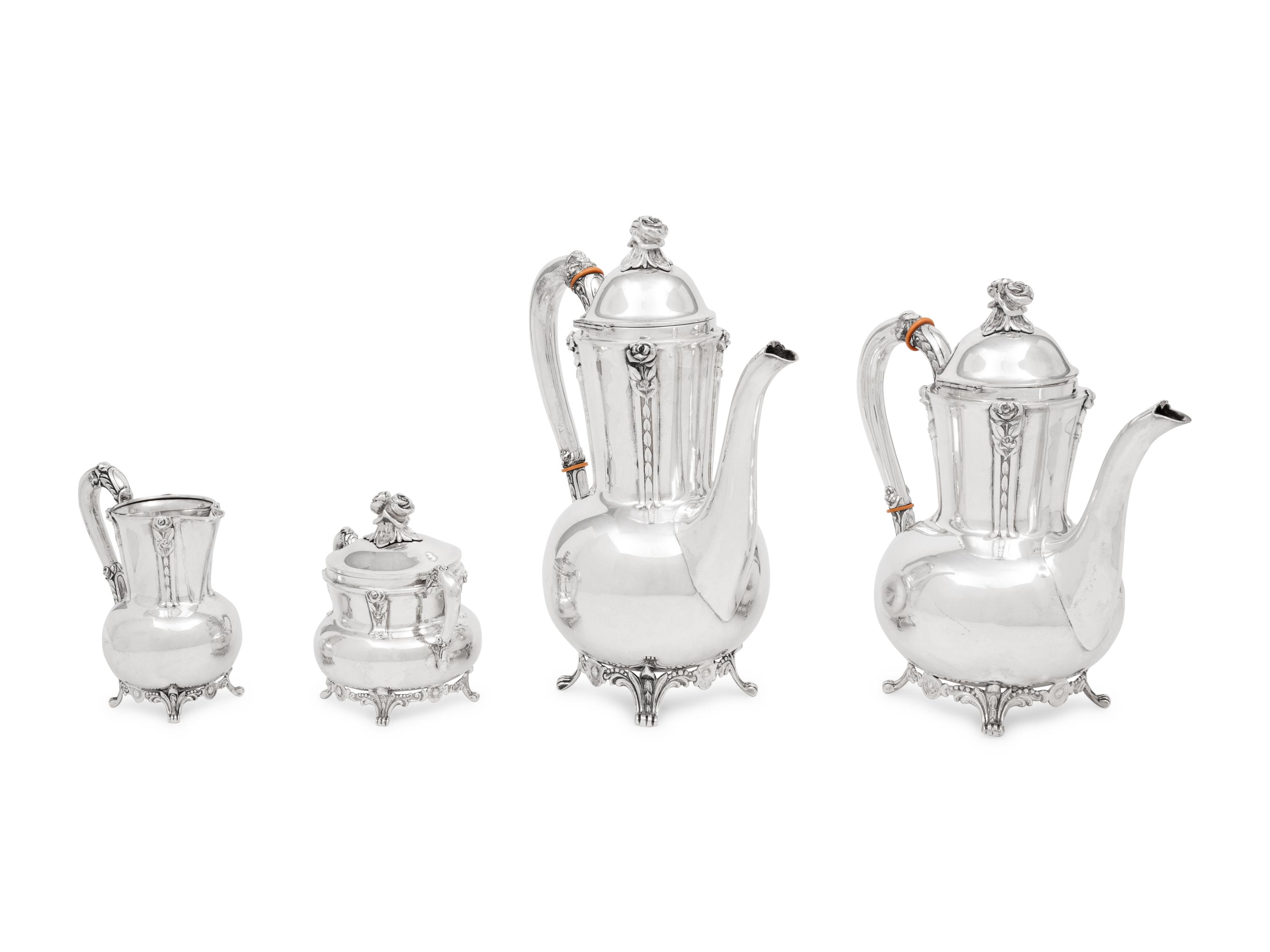 A German Silver Four-Piece Tea and Coffee Service