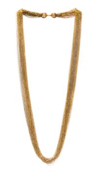 A 14 Karat Bicolor Gold Multistrand Necklace, 24.00 dwts.