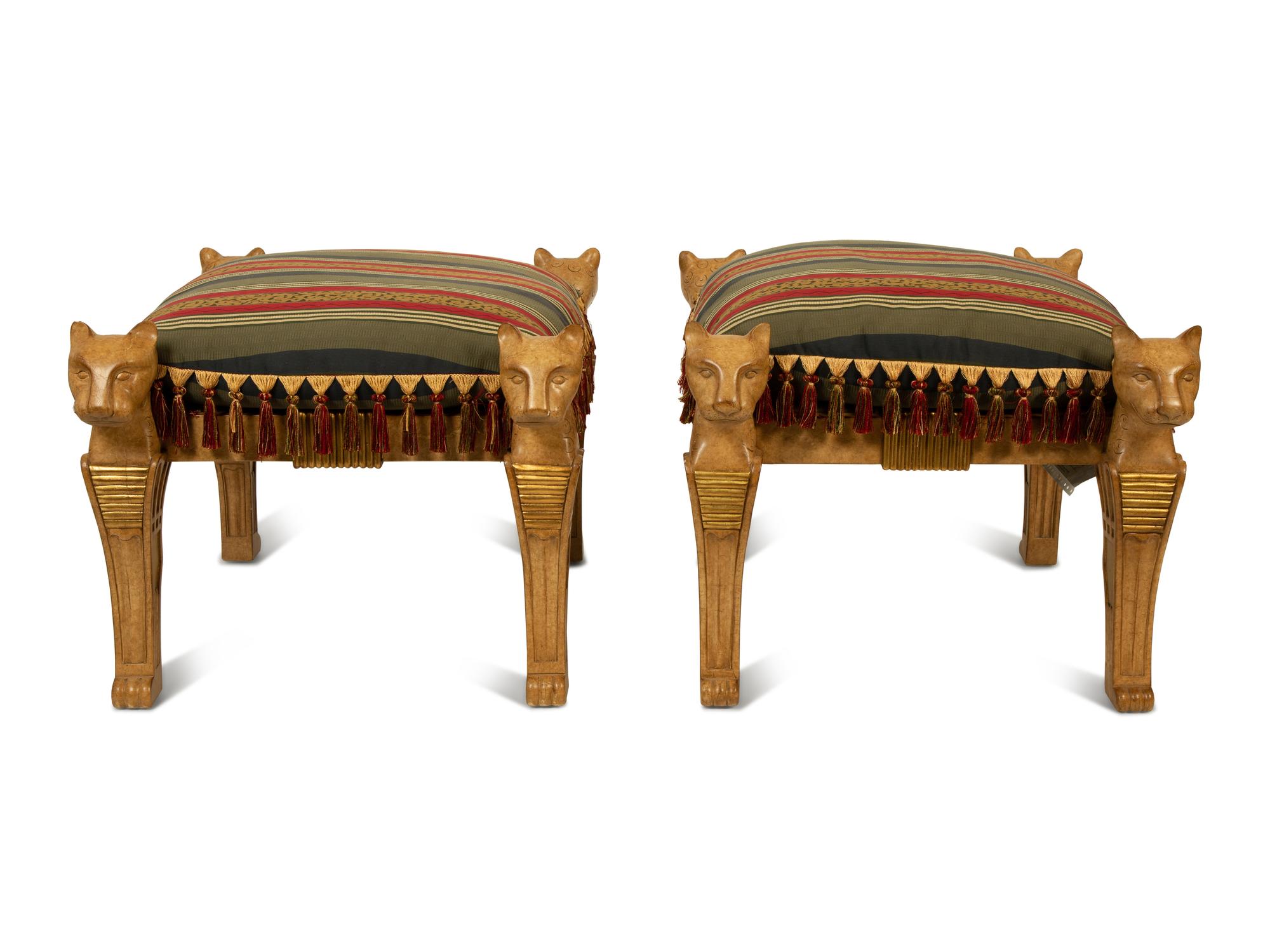 A Pair of Marge Carson Cheetah Benches — 20TH CENTURY