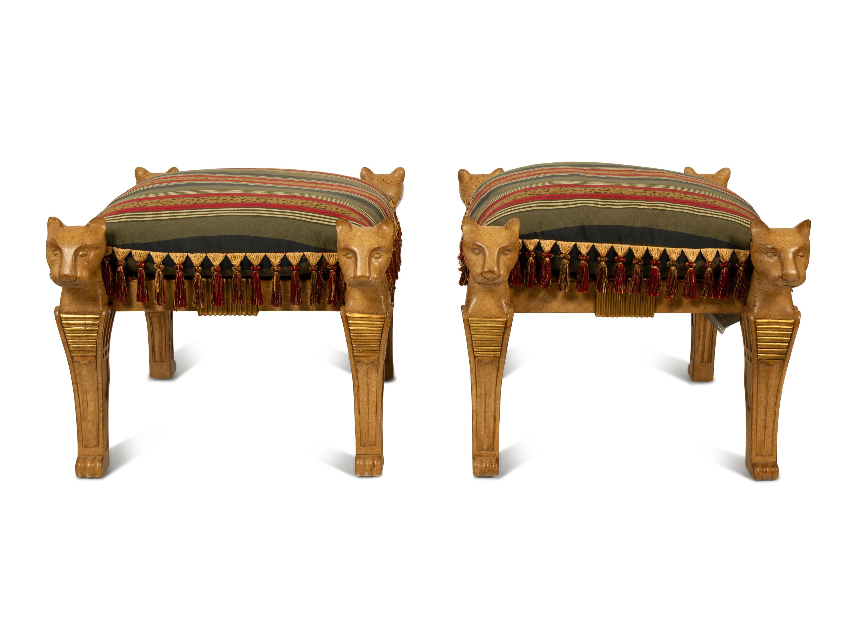 A Pair of Marge Carson Cheetah Benches — 20TH CENTURY