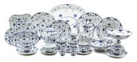 A Royal Copenhagen Porcelain Partial Dinner Service, Diameter of plate 10 inches.