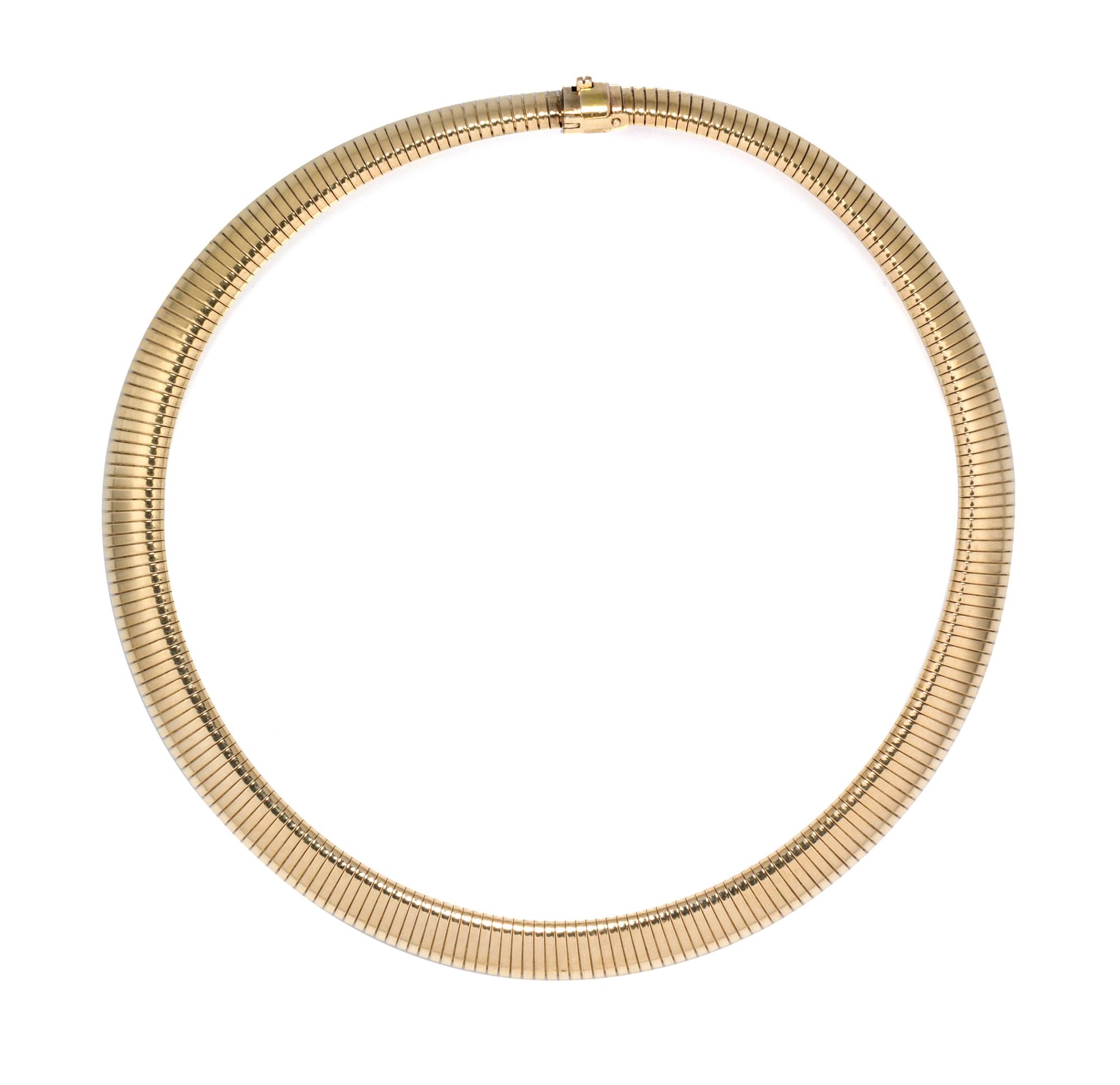 A 14 Karat Yellow Gold Tubogas Necklace, Tiffany & Co., 43.70 dwts.