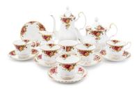 A Royal Albert Porcelain Tea and Coffee Service Height of coffee pot 10 1/2 inches.