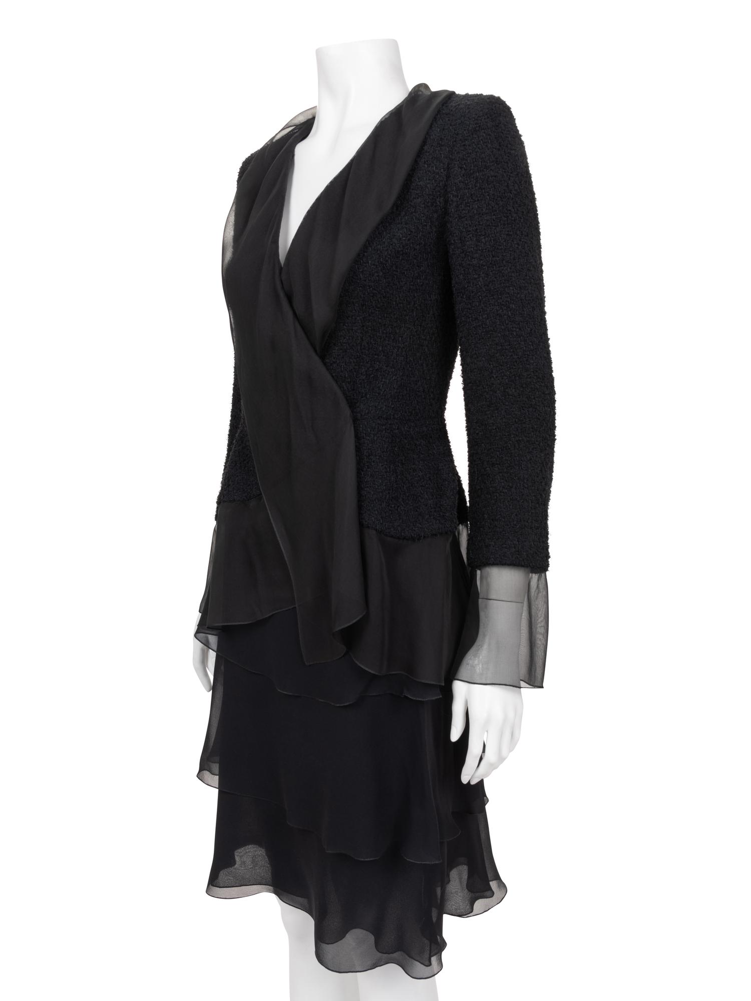 Chanel Tweed Jacket and Ruffled Skirt Ensemble, 2000