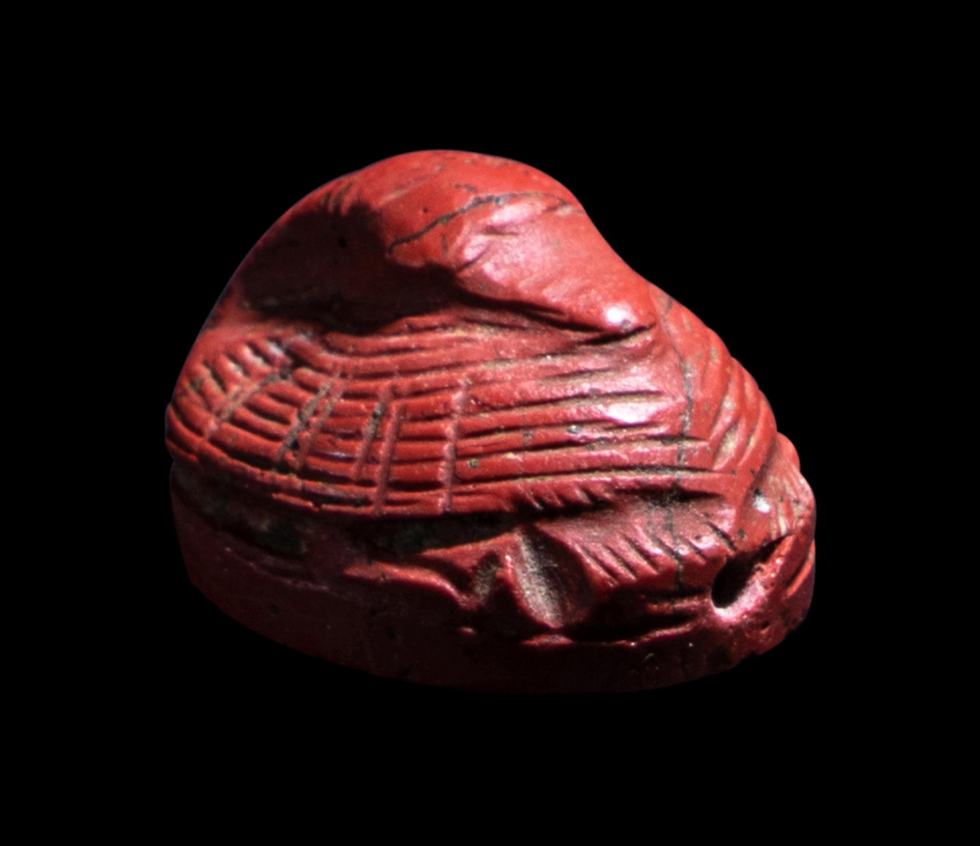 An Egyptian Red Jasper Duck Scaraboid