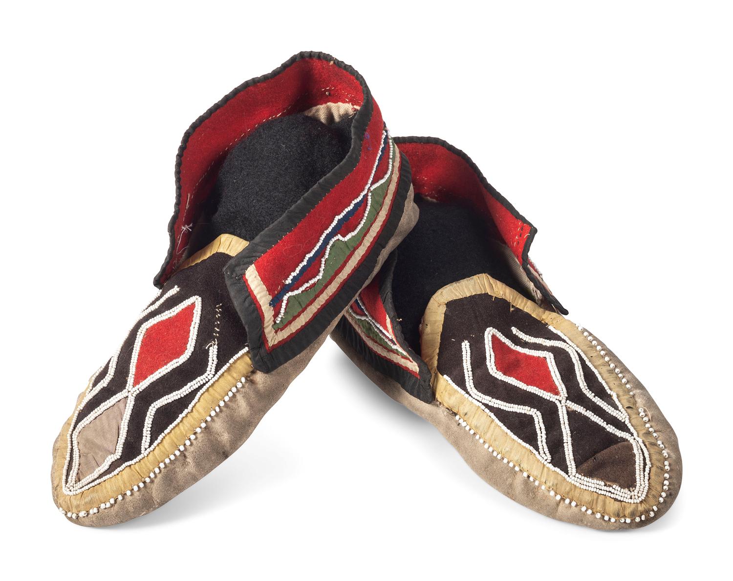 Penobscot Beaded Hide Moccasins