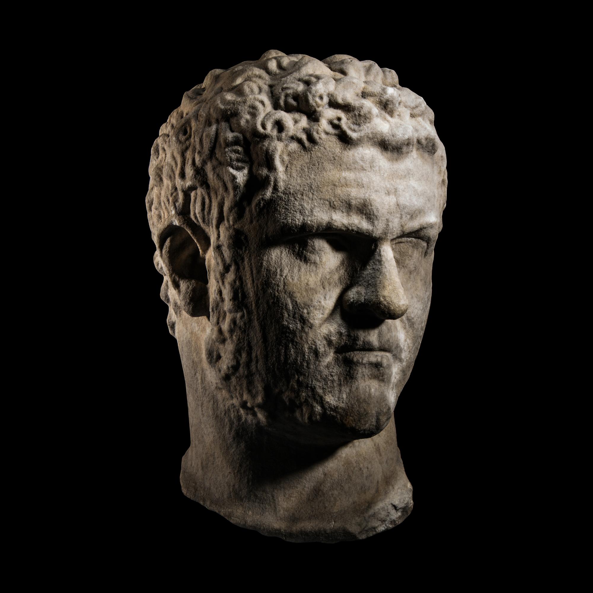 A Roman Marble Portrait Head of the Emperor Caracalla