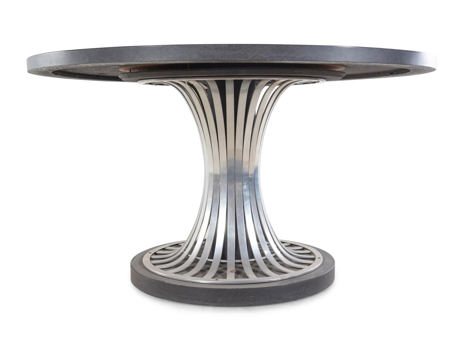 A Modernist Marble and Chrome Center Table