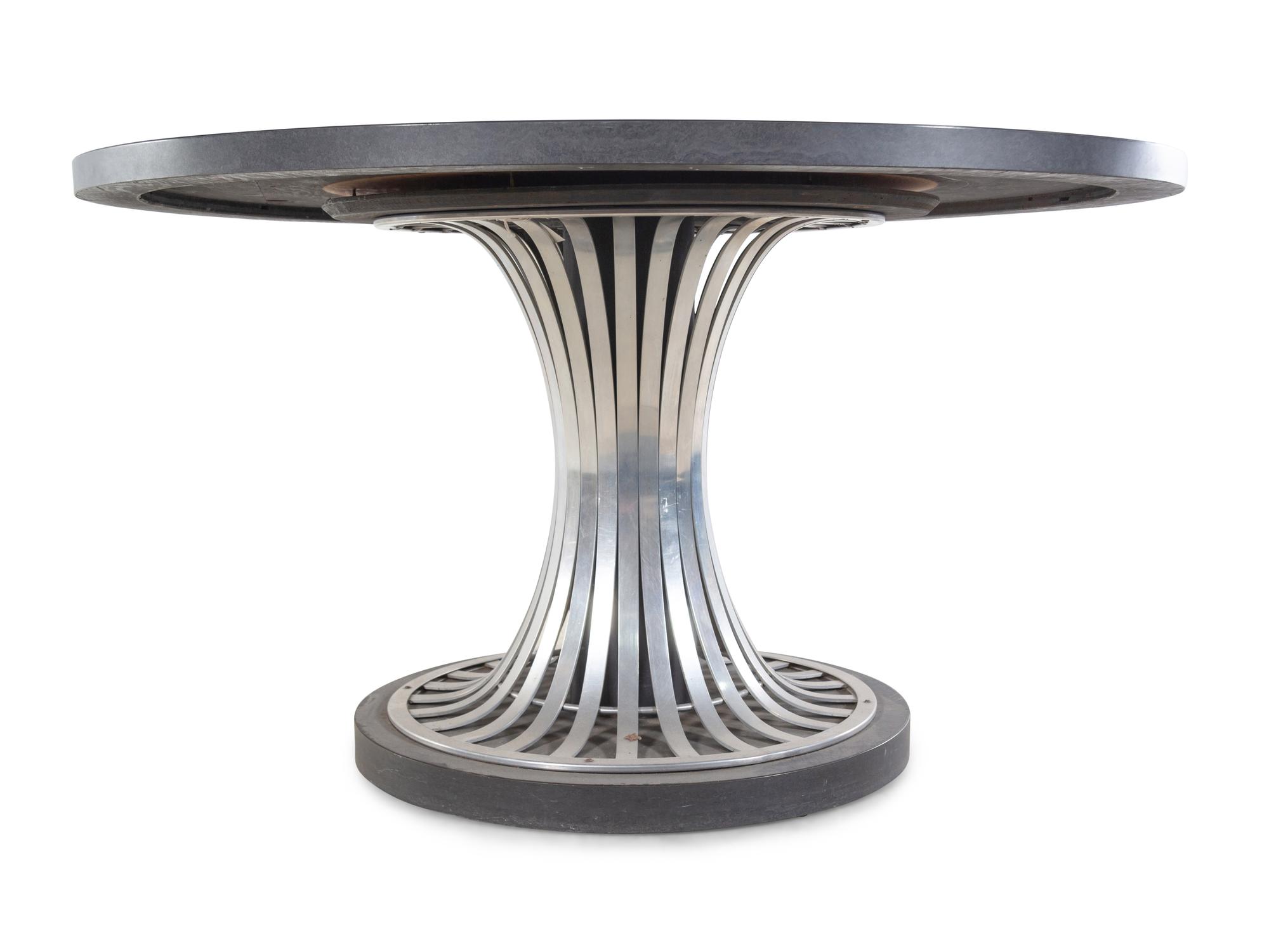 A Modernist Marble and Chrome Center Table