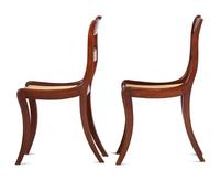 Six Regency Brass Inlaid Mahogany Side Chairs