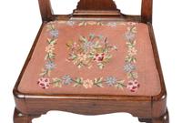 A Queen Anne Carved Walnut Compass Seat Pad-Foot Side Chair